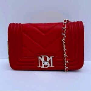 BADGLEY MISCHKA Small Red Chevron Quilted Crossbody NWT